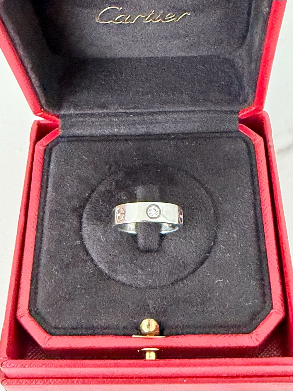Cartier Classic Love Ring 3 Diamonds 750 WG Cartier Size : 51 ( US 5.75) - Picture 10 of 16